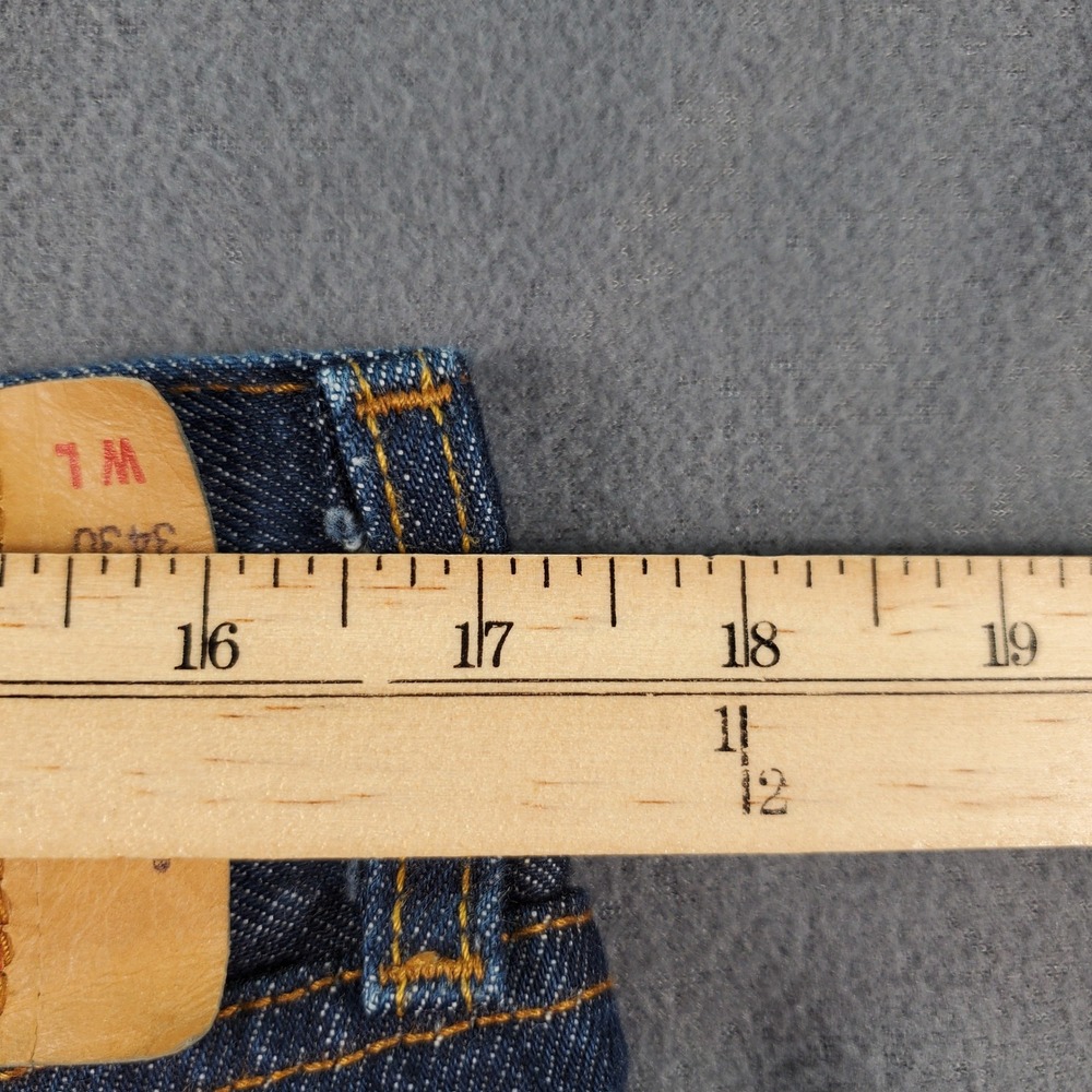 Levis 501 Original Fit Mens Jeans W34 L30(29)  Dark Wash Indigo Button Fly Denim - Picture 10 of 11